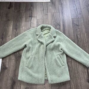 Lightweight Amazon brand teddy jacket mint green